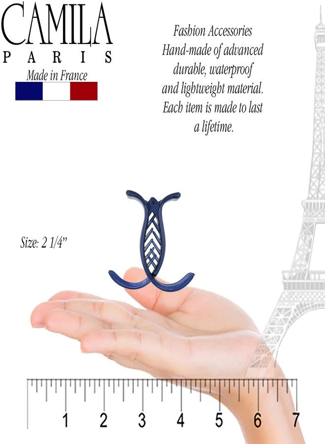 Camila Paris CP2419 French Hair Clip for Women, Blue, 3 Teeth Ponytail Holder, Girls Hair Claw Clips Jaw Fashion Durable Styling Hair Accessories for Women, Strong Hold No Slip Grip, Made in France - Image 3
